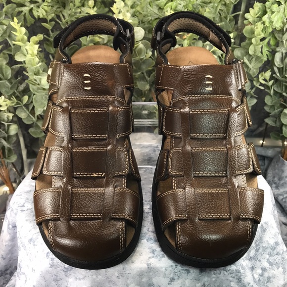 St. John’s Bay Coast Brown Fisherman Velcro Sandals Men’s 12M ☀️Brand NEW☀️ - Picture 2 of 13